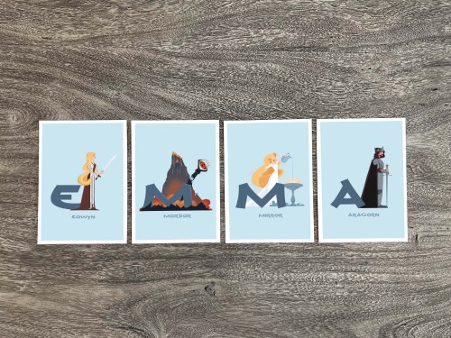 Some LOTR-inspired ABC’s for those fantasy-themed nurseries out there! samrappillustrations.etsy.com