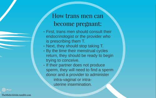 themidwifeisin: Some information for becoming pregnant after using testosterone (T) for transitioni