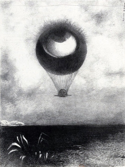 L'œil, comme un ballon se dirige vers l'infini, Odilon Redon, 1882.The Eye like a Strange Balloon Mounts toward Infinity, Odilon Redon, 1882.