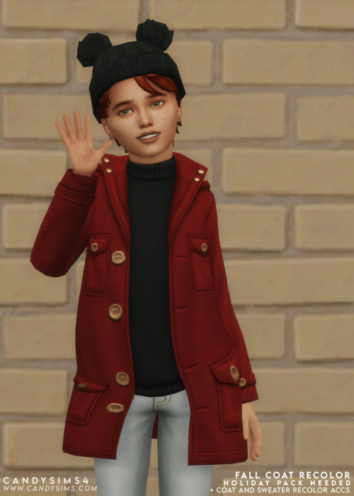 candysims4:FALL COAT RECOLOR  + RECOLOR ACCSA simple but also wonderful recolor of this cute coat th