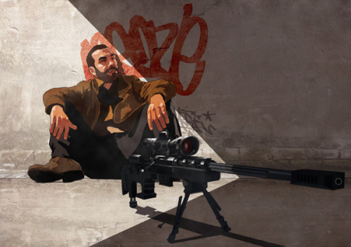 theomeganerd:  Video Game Artwork ~ Featuring Max Payne 3 & Grand Theft Auto IV by alessandro manzella