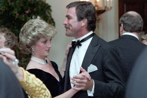 Princess Diana & Tom Selleck at the White House, 1985