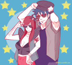 lilithkiss:  So, here’s my little contribution to jerza week :3Happy erza + happy jellal to change a little bit all the angst surrounding this lovely couple + some stars in the back :s 