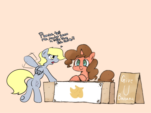 askseaponyluna:askseaponyluna:Tee-Hee, *Gasp!* Bananas! The Chase Continues.  Afternoon Regloggitty (that and to see all the fancy buttons)  x3!