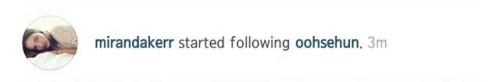 fyexo:  Miranda Kerr followed Sehun on Instagram! adult photos