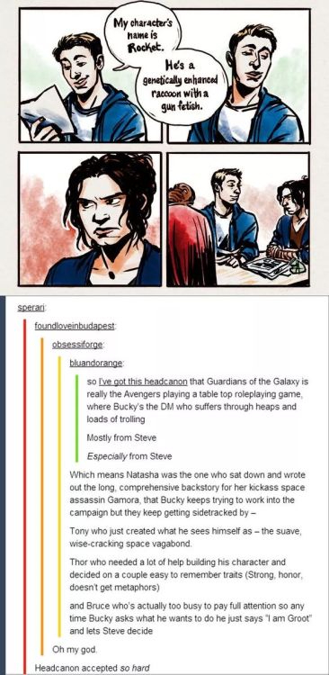 This is litterally the best Marvel headcanon I’ve ever seen. 