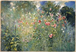 dappledwithshadow:  Ross Sterling Turner (American, 1847–1915)A Garden is a Sea of Flowers 1912