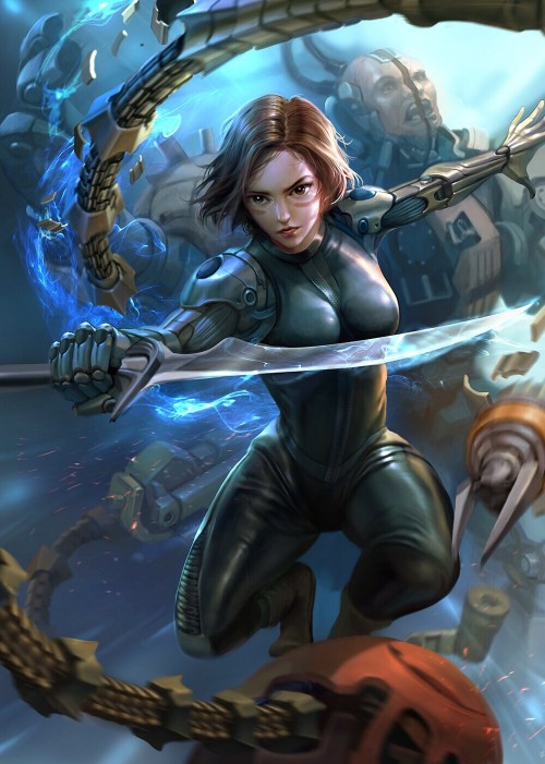 cultofthewyrm:Alita fanartby Derrick Song