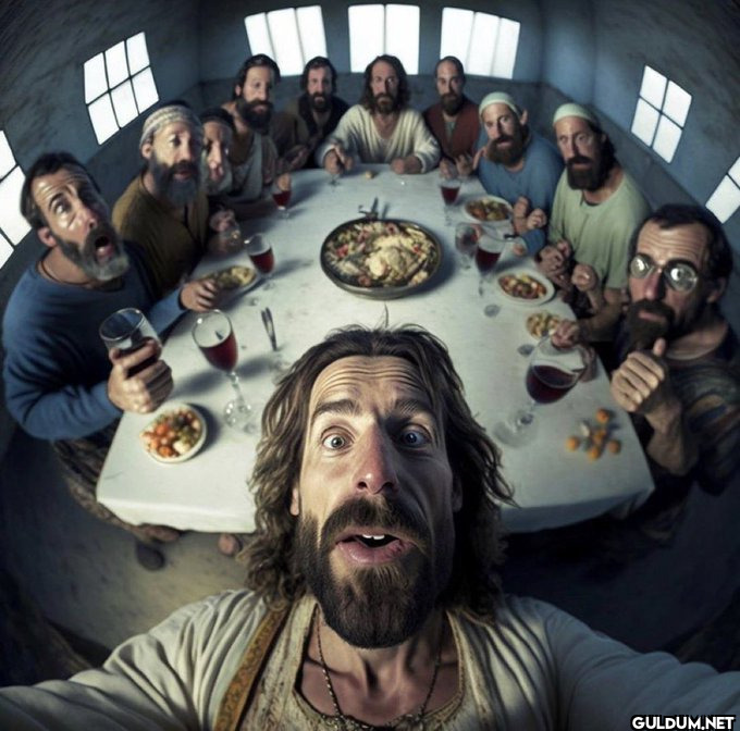 Jesus taking a selfie at...