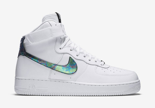 airville:  The Nike Air Force One Gets Hints Of Iridescent   AIR FORCE ONE HIGH LV8 “IRIDESCENT”Color: Deep Pewter/White-PorpoiseRelease Date: N/APrice: N/AWe’ve seen the Nike Air Force rock iridescent before with them being covered by it, but