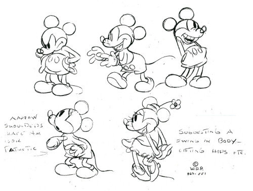 disneyconceptsandstuff:Model Sheets for Mickey Mouse