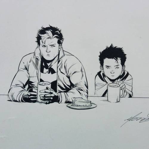 marcusto:I’ve been getting a lot of Jason commissions lately, this one is of J.T. and D.W. drinkin