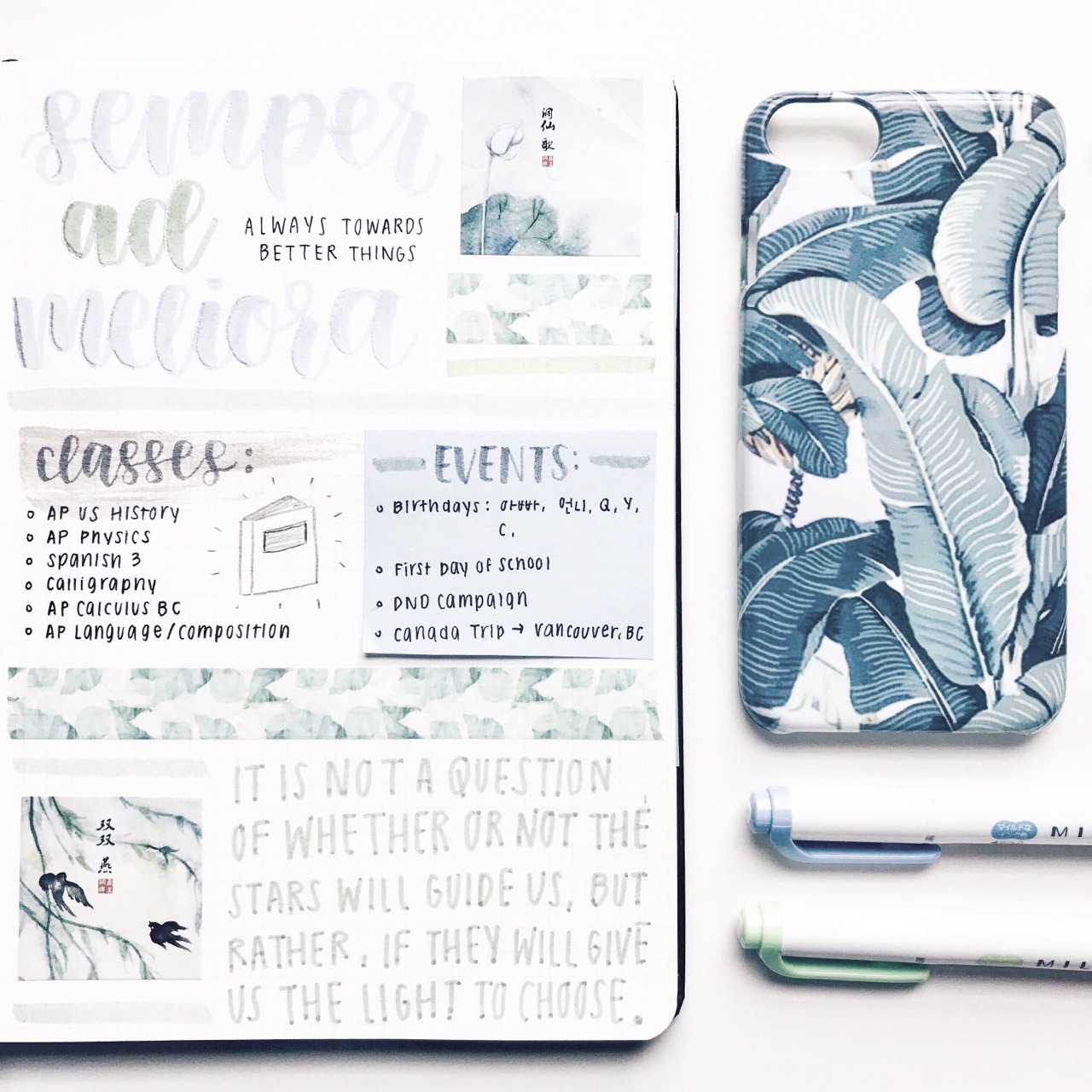 tbhstudying:  here’s a few flatlays i made with my september monthly bullet journal