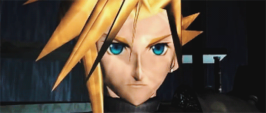 yunae:  cloud strife, 1997 -&gt;   hopefully his personality will be less like