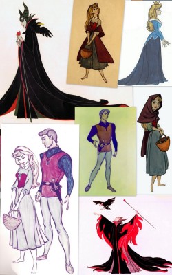 disneyprincetimothy:  Besides being an amazing animator, Disney legend Marc Davis was also an astounding character designer. Here’s a handful of his early character concepts for Aurora, Phillip, Maleficent, and Diablo.
