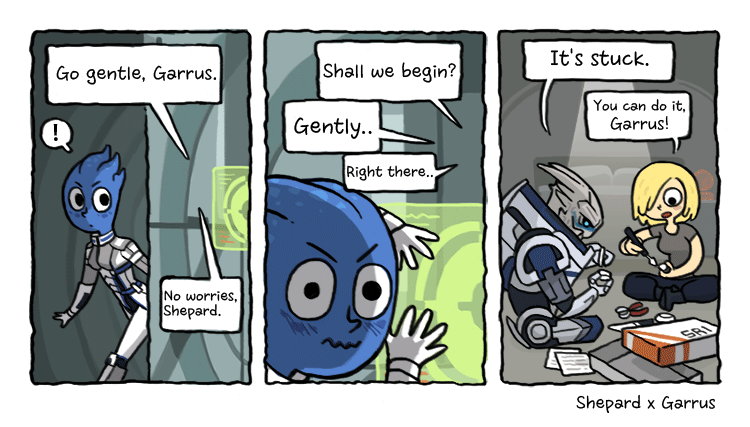 unoobang:Mass EffectLiara x Shepard x Garrus
