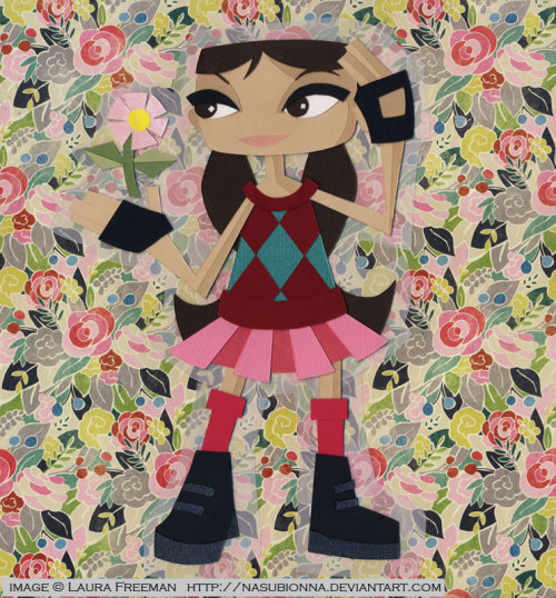 nasubionna:  Experimenting with paper collage, here are the four major characters of the excellent video game “Psychonauts” (and the upcoming sequels!!!): Razputin Aquato, Lili Zanotto, Milla Vodello and Sasha Nein.  Super fun, and I learned a lot.