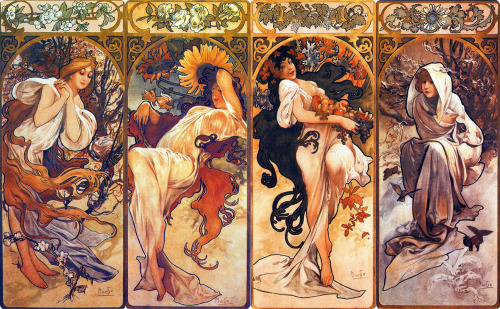 bearwolfblood:  thegirlwiththelittlecurl:  mysticjc:  Alphonse Mucha “Alfons Maria Mucha (Ivančice, 24 July 1860 – Prague, 14 July 1939), often known in English and French as Alphonse Mucha, was a Czech Art Nouveau painter and decorative artist,