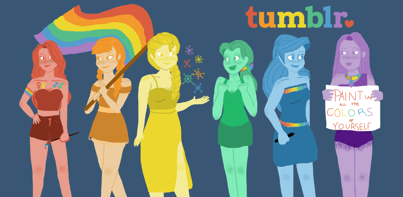 thesegirlsareperfectprincesses:  Drew my top favorite princesses showing their pride!
