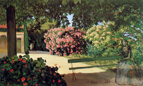 artist-bazille:  The Terrace at Méric (Oleander) via Frederic BazilleMedium: oil on canvas