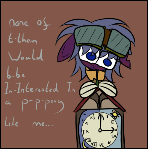 ask-rustygears:  Q - what time is it? A - Well Its About 3pm… (Mod - I Normally Post Round About 3pm - 5pm GMT) Q - Do you have a crush on anypony? A - Oh… Er… Well… T-there Are A Few Ponies T-that I L-Like… None Of T-them Would B-be In-Interested