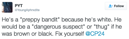 the-movemnt: White privilege at work: Toronto police seek “clean-cut” bank robber, imply