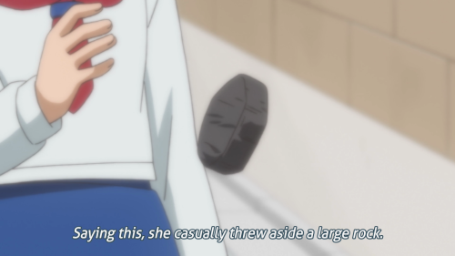 ottermatopoeia:ore-imouto:Saying this, she casually threw aside a large rock.forbidden context