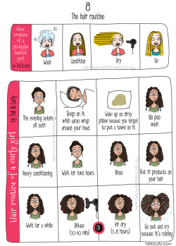 tallncurlycomics:  Hair routine : straight