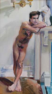 ratatoskryggdrasil:Patrick Angus, Larry Standing Nude, 1989