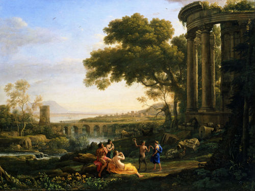 winterr-reise: Landscape with Nymph and Satyr 1641Claude Lorrain