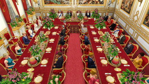 batsfromwesteros:State Banquet Hosted by Her Majesty The Queen…Her Majesty The Queen hosted a state 