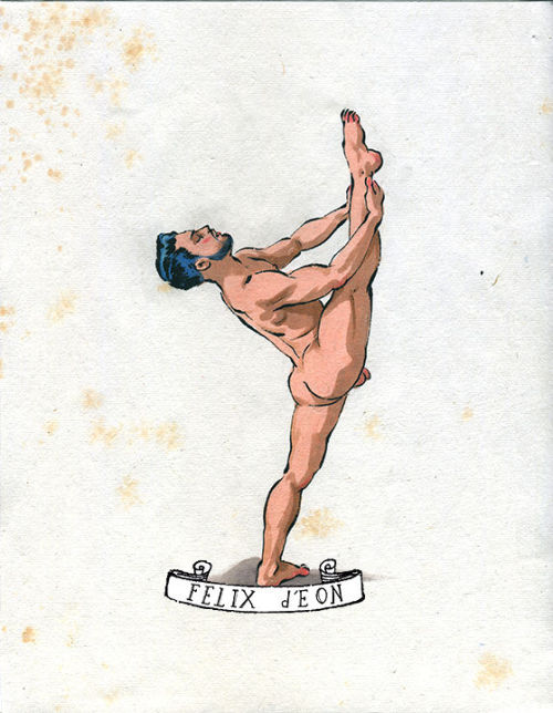 felixdeon: **Seductive Stretch** An original signed drawing available in my eBay Store.  Click HERE