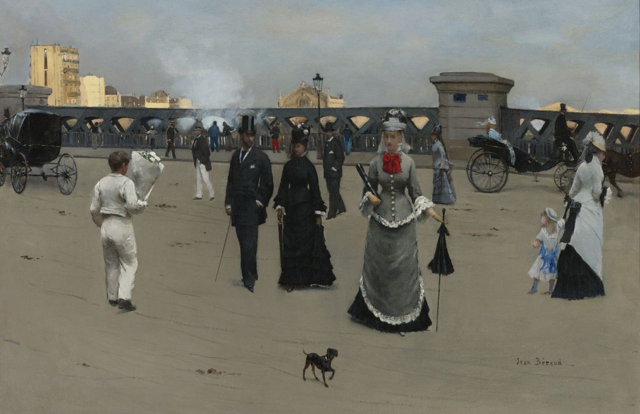 Jean Béraud (1849-1935)—Le Pont de l'Europe [oil on canvas, 1875]