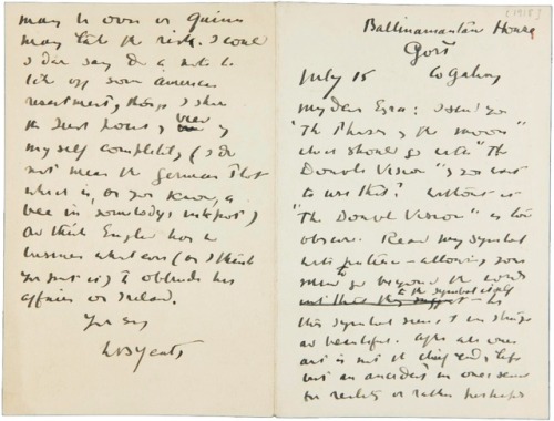 barcarole:Letter from W. B. Yeats at Ballinamantan House to Ezra Pound, July 15, 1918.