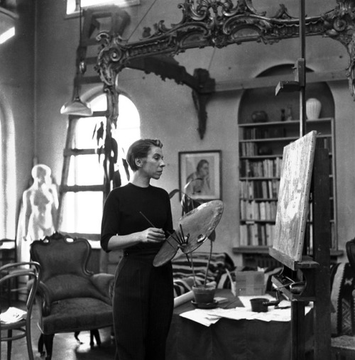 womansart:  Unknown photograhperTove Jansson at her home, 1956photographKungliga Biblioteket, Finlan