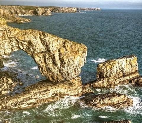 By Darryl Hughes On Flickr.The Green Bridge - Pembrokshire Coast, Wales.