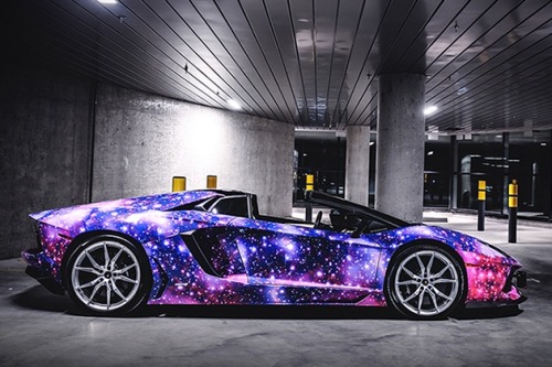 pandifreyan:inspiringpieces:Lamborghini Aventador Roadster GalaxyFor some, owning a Lamborghini Aventador is the final d