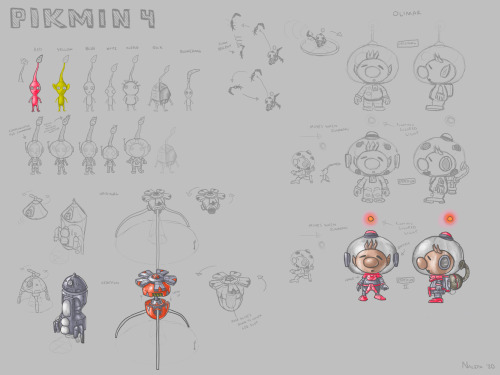 Just having some fun with designs for a potential Pikmin 4 game, trying my hand at more concept art 