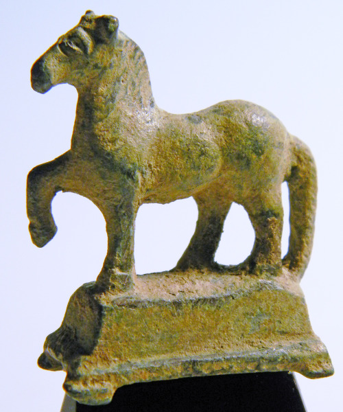 rodonnell-hixenbaugh:Roman Bronze Statuette of a HorseAn ancient Roman small bronze statuette of a h
