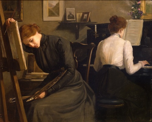 darkbloomiana: spookbot: Painter and Pianist (1910)Lionello Balestrieri (1872-1958) “I feel ac