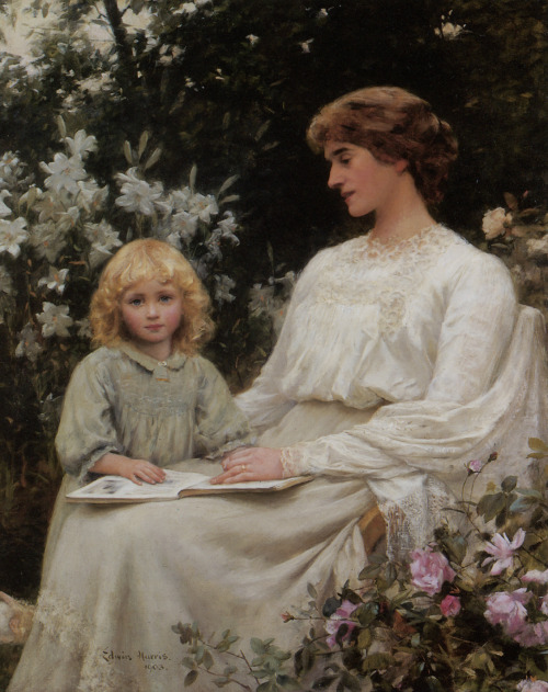 Portrait of a Mother and Daughter Reading a Book (1903). Edwin Harris (British, 1856-1906)