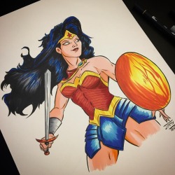 illustratorjimmy:  #wonderwoman is done. I was attempting something new with the shield but it didn’t turn out the way I was hoping, so it’s just a strange oval. Oh well. #fanart #comicbooks #superheroes #comics #illustration #art #arting #artlife