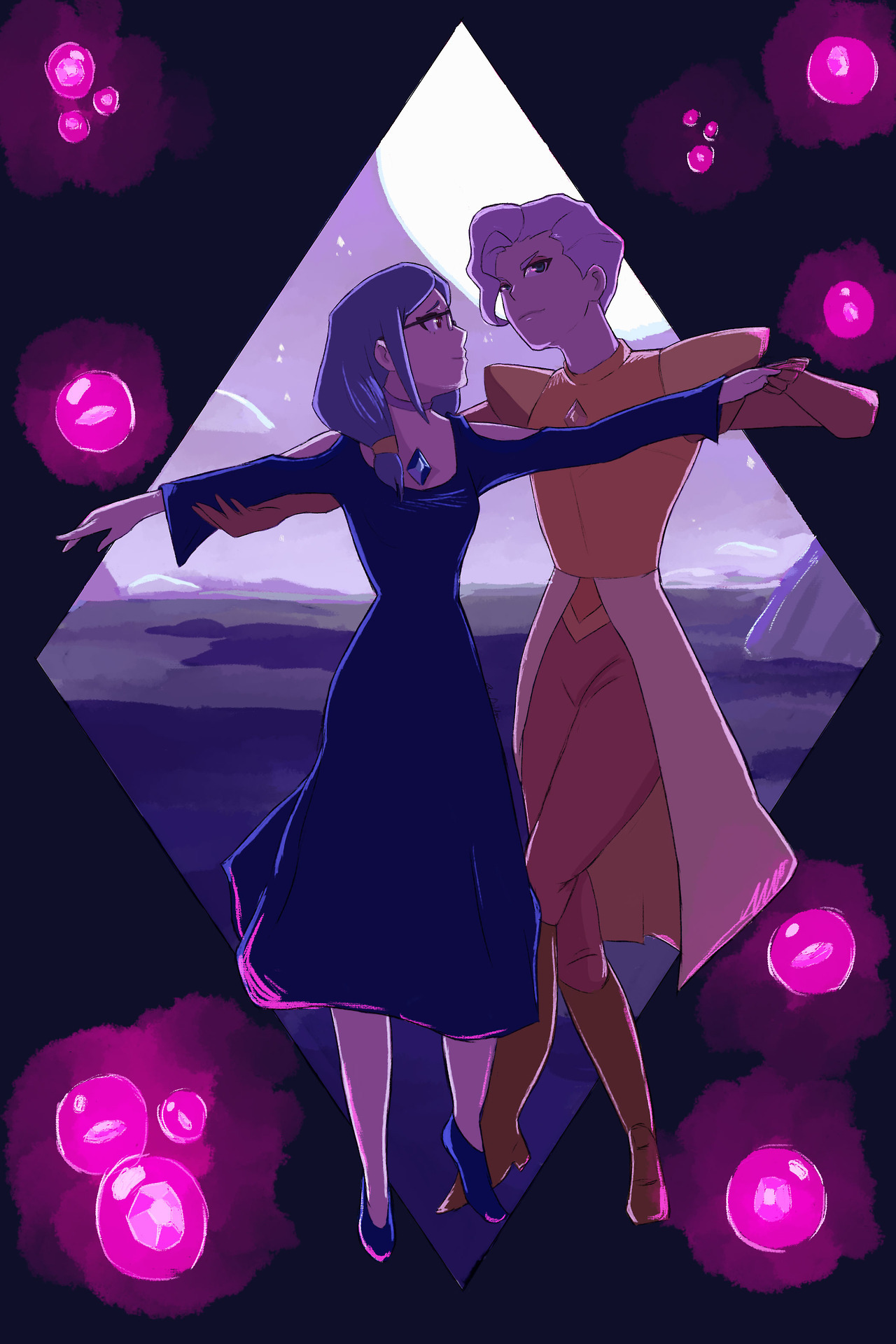 sirlsplayland:
“ “What’s the use of feeling blue”
Another LWA crossover with Steve Universe, Croix as yellow diamond and Ursula as blue diamond.
”