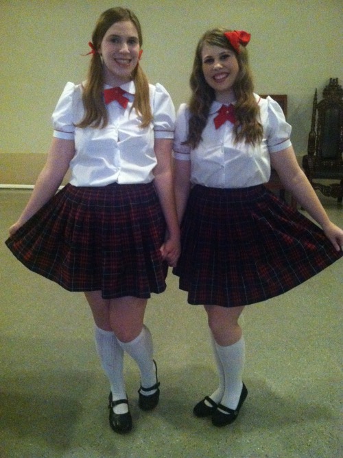 School girl besties! Me and Christy Cutie. 