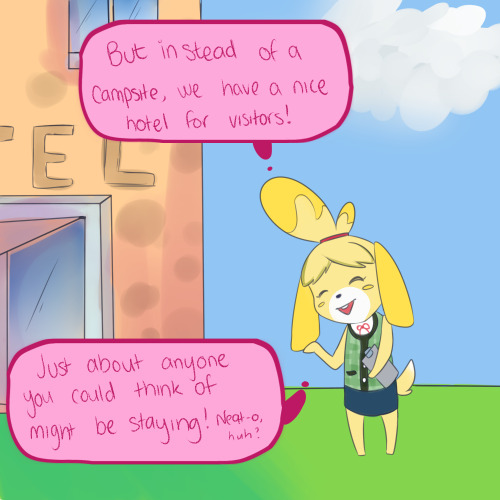 askthevillage:  Isabelle: Feel free to ask any of our visitors anything as well! I’m sure they’d be more than happy to help!  Oops! I’d better get back to work D;