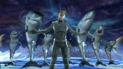 rabioheab:  take a moment to reflect on this image of a prepubescent taylor lautner in a shark costume singing with sharks 