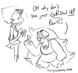 tryingmomentarily:  Pearlmethyst bomb day one is swapped personalities hehehe   &lt;3 &lt;3 &lt;3
