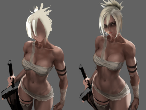 sakimichan:   finished render from this terms voice over tutorial for cinematic Riven  <3 heres some steps too <3 voice over tutorial/sfw/nsfw  -www.patreon.com/sakimichan  