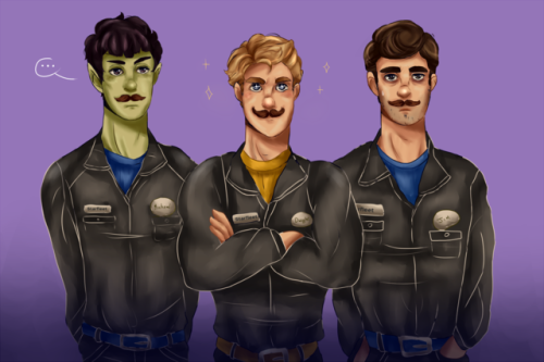 snoji: they’re going on a mission undercovercode name: mustache trio(click for better quality!