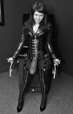 xrayeyesblue:  rubberboundfucktoy:  bigstrapon:  A mischievous smile anticipating the sadistic pleasure to come…  This is Lucia. I took this picture of her about 2009. SHe loved fucking me with that strapon. I really wish people would stop removing